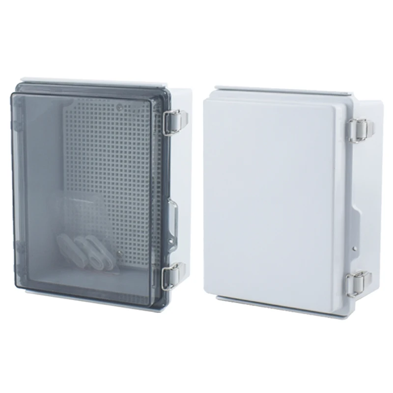 Scatola di giunzione e derivazione impermeabile IP67 con coperchio trasparente, in plastica ABS, per distribuzione elettrica da esterno e strumentazione elettronica