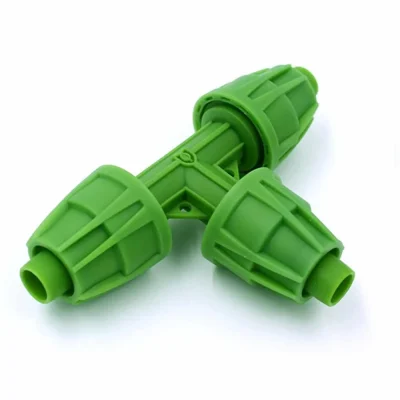 Raccordo a T portagomma con ghiera 16-17 mm Floraflex verde per impianti irrigazione idroponica