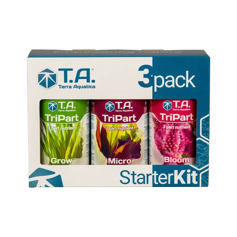 Terra Aquatica TriPart Starter Kit Hard Water 0,5 L: 3 flaconi Micro, Grow e Bloom per idroponica in acqua dura