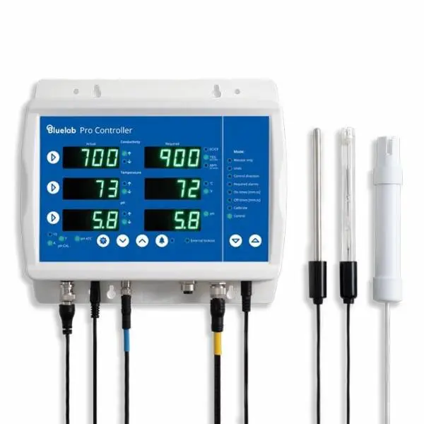 Bluelab Pro Controller Wi-Fi con sonde pH ed EC per dosaggio automatico in idroponica professionale