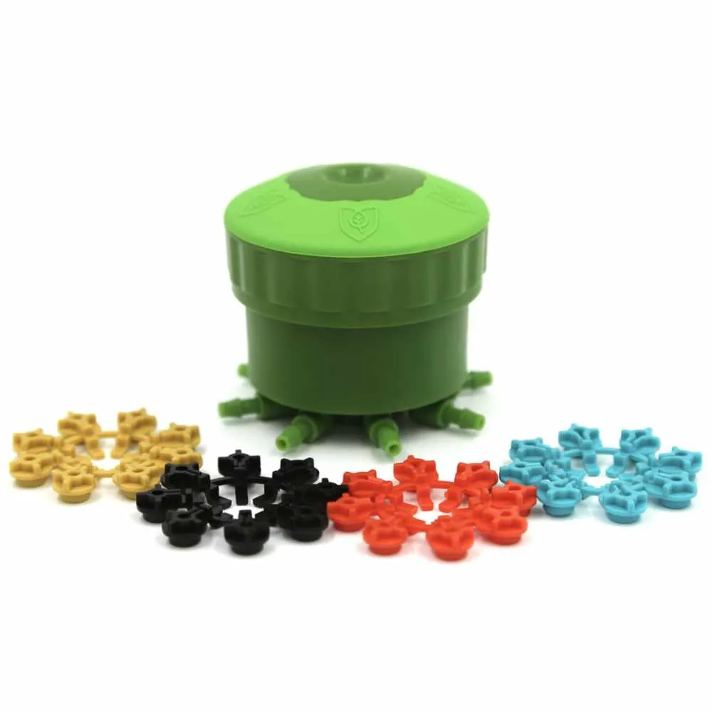 Collettore 8 uscite Floraflex con dischi colorati 7 22 37 75 L/h flusso variabile per drip system idroponico