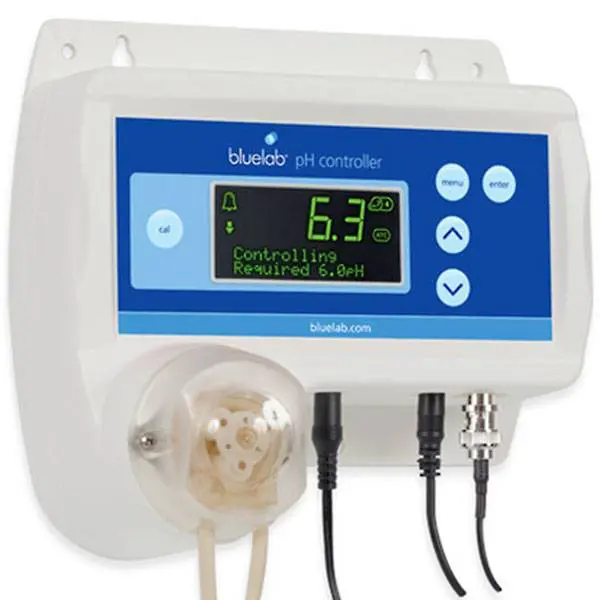 Bluelab pH Controller con pompa peristaltica integrata per dosaggio automatico di pH+/pH- in idroponica