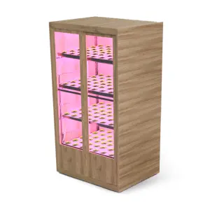 Agricooltur Germinatoio 16 Piastre Plant Core in cabinet legno con LED full spectrum per idroponica indoor design