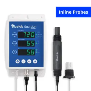 Bluelab Guardian Monitor Inline Wi-Fi con sonde pH, EC e temperatura per monitoraggio in-linea della soluzione idroponica