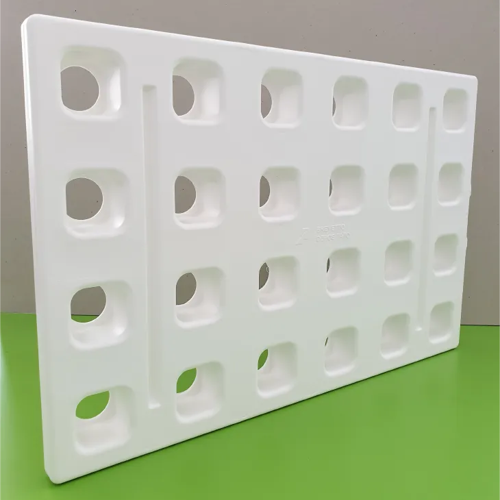 Pianale galleggiante Rosa Green per DWC con fori quadrati per net pot, idroponica e acquaponica