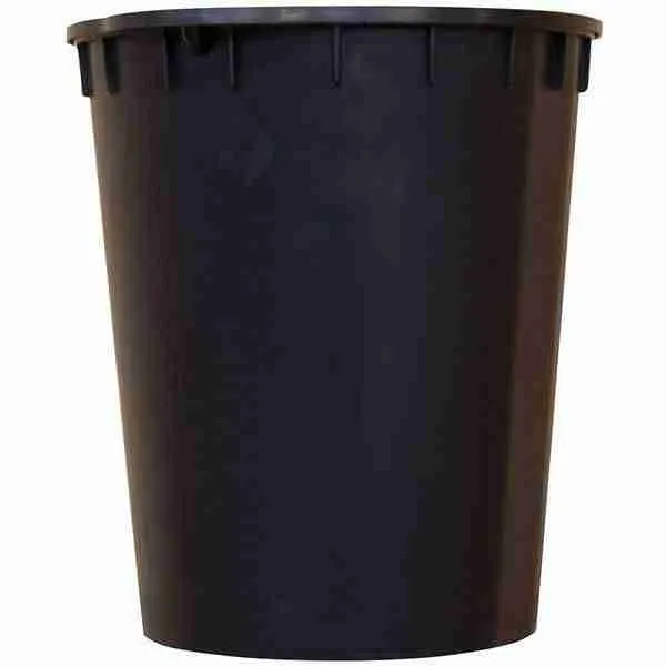 secchio in plastica rigida nera, diametro 36 cm, altezza 37 cm