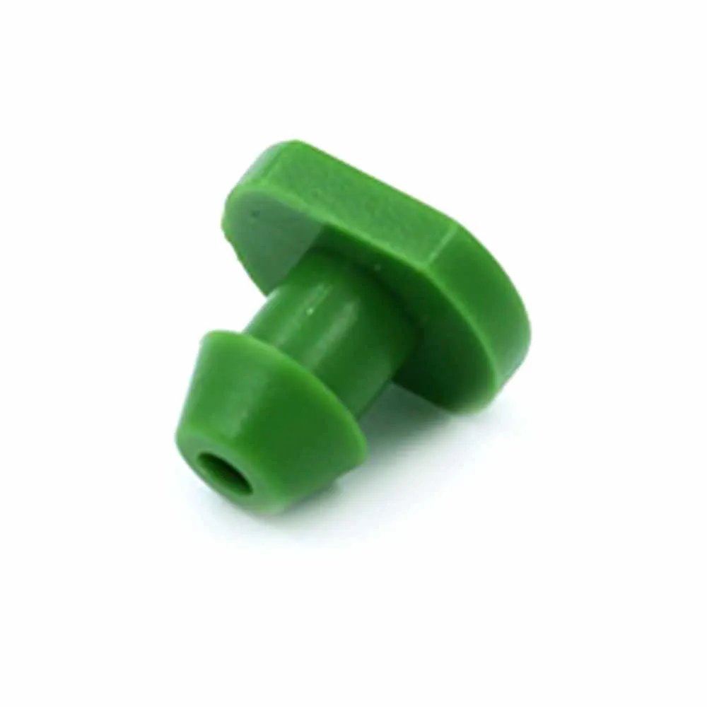 FloraFlex Emitter Plug tappino verde per gocciolatori primo piano fondo bianco idroponica drip system