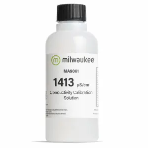Flacone di soluzione di calibrazione della conducibilità EC 1413 µS/cm Milwaukee da 230 ml per idroponica