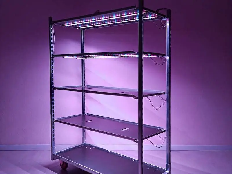 FlyTech LED DC 2 lampade per ripiano: barra LED per coltivazione microgreens e propagazione piante