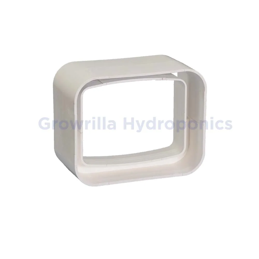 Raccordo di giunzione canalina NFT 100x80 mm in PVC bianco Growrilla per tenuta stagna